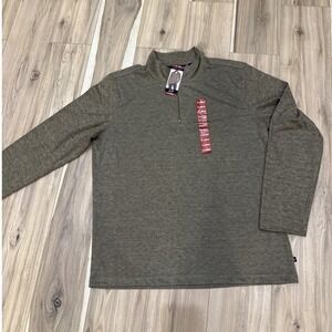 GAP Men's Long Sleeve Half Zip Mock Neck Pullover XL Maroon Port Royale